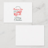 Carte De Correspondance Camion rouge de Noël par Sommer Hamilton (Devant / Derrière)