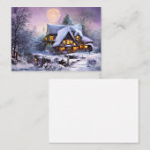 Carte De Correspondance Campagne neige budget mini Noël (Devant / Derrière)