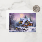 Carte De Correspondance Campagne neige budget mini Noël (Devant/Arrière en situation)