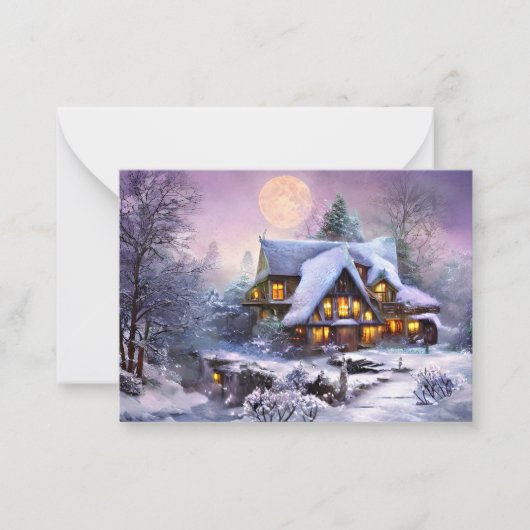 Carte De Correspondance Campagne neige budget mini Noël (Devant)