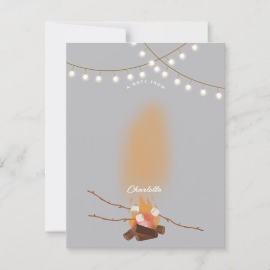 Carte De Correspondance Camping Fire Outdoor Adventure & Marshmallows (Devant)
