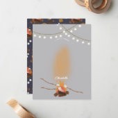 Carte De Correspondance Camping Fire Outdoor Adventure & Marshmallows (Devant/Arrière en situation)
