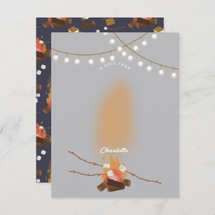 Carte De Correspondance Camping Fire Outdoor Adventure & Marshmallows