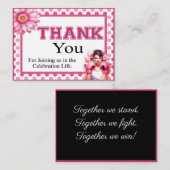 Carte De Correspondance Cancer du sein rose et relativement floral (Devant / Derrière)