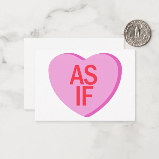 Carte De Correspondance Candy Heart - COMME SI (Devant/Arrière en situation)