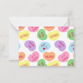 Carte De Correspondance Candy Hearts Valentine's Day Note Card (Dos)