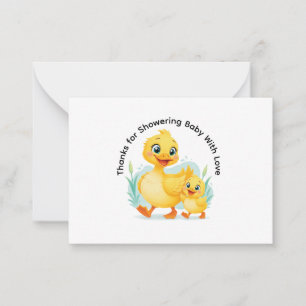 Carte De Correspondance Cane Caneton Duo de Bonheur Merci