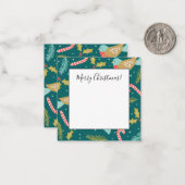 Carte De Correspondance Canneberges en canne Houx Rameaux d'arbres Oiseaux (Devant/Arrière en situation)