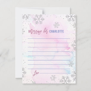 Carte De Correspondance Capsule d'hiver ONE derland Silver Snowflake Time
