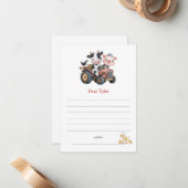 Carte De Correspondance Capsule Temporelle d'Anniversaire Animaux de Ferme (Devant/Arrière en situation)