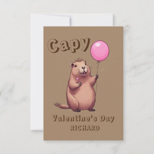 Carte De Correspondance Capy Valentine's Day Capybara classe (Devant)