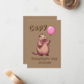 Carte De Correspondance Capy Valentine's Day Capybara classe (Devant/Arrière en situation)