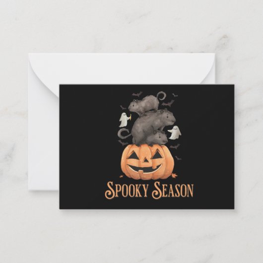 Carte De Correspondance Capybara Halloween (Devant)
