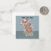 Carte De Correspondance Capybara Manger Yogourt (Devant/Arrière en situation)