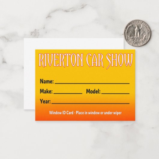 Carte De Correspondance Car show (Devant/Arrière en situation)