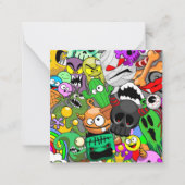 Carte De Correspondance Caractères Mignons de Monstres Motif d'Halloween  (Devant)