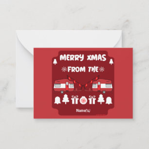 Carte De Correspondance Caravan Joyeux Camping de Noël