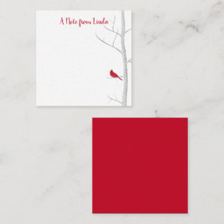 Carte De Correspondance Cardinal rouge d'hiver Élégant rustique Nature Per