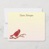 Carte De Correspondance Cardinal Rouge Rétro Chic Illustré à la Main (Devant)