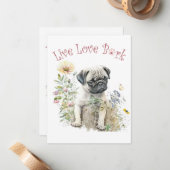 Carte De Correspondance Carlin Chien Maman Florale (Devant/Arrière en situation)