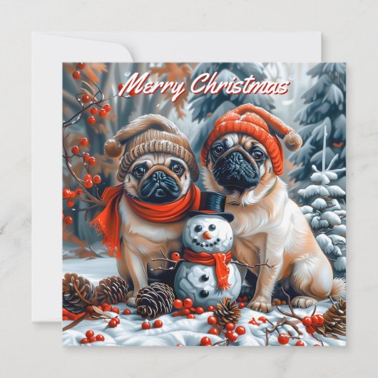 Carte De Correspondance Carlins avec Snowman Pack de Noël plat (Devant)