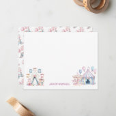 Carte De Correspondance Carnaval Mignon Anniversaire Budget Merci (Devant/Arrière en situation)