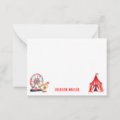 Carte De Correspondance Carnaval mignon Cirque Tente Clowns Balloons Enfan (Devant)