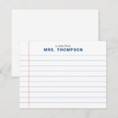 Carte De Correspondance Carnet d'enseignant moderne Papier à revêtement Ed (Devant / Derrière)