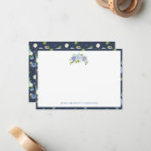 Carte De Correspondance Carolina Bloom Wild Floral Custom Stationnaire (Devant/Arrière en situation)