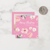 Carte De Correspondance Carré photo tropical Noël (Devant/Arrière en situation)