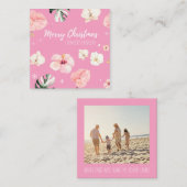 Carte De Correspondance Carré photo tropical Noël (Devant / Derrière)