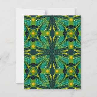 Carte De Correspondance Carrés abstraits verts et jaunes
