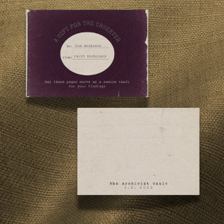 Carte De Correspondance Cartes-cadeaux Archiviste Bourgogne pour l'observa
