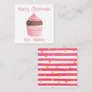 Carte De Correspondance Cartes-Cadeaux de Noël Cupcake Watercolor