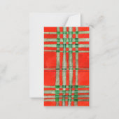 CARTE DE CORRESPONDANCE CARTON PLAT 3,5X2 TARTAN SCOTT ROUGE (Devant)
