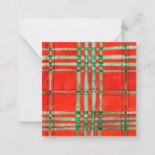 CARTE DE CORRESPONDANCE CARTON PLAT CARRÉ 2,5" TARTAN SCOTT ROUGE (Devant)