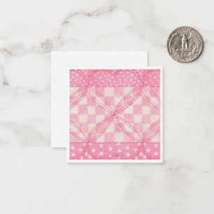 Carte De Correspondance CARTON PLAT CŒUR ROSE PATCHWORK 2,5" Carré