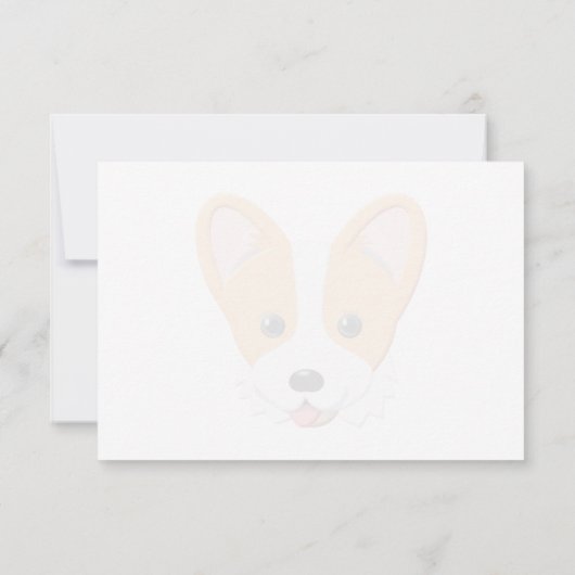 Carte De Correspondance Cartoon Corgi Custom Lined Monogram (Dos)