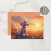 Carte De Correspondance Cartoon Poodon Note Card (Devant/Arrière en situation)