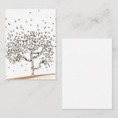 Carte De Correspondance Cartoon Tree Falling Leaves Drawing (Devant / Derrière)