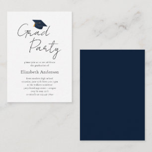 Carte De Correspondance Casquette de diplômé minimaliste & nom personnalis