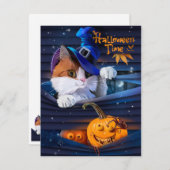 Carte De Correspondance Casquette de l'Assistant Chat et citrouille d'hall (Devant / Derrière)