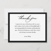 Carte De Correspondance Casquette diplômé Merci noir (Dos)