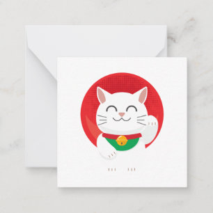 Carte De Correspondance Cat Maneki Neko Japon Chat amusant Idée de cadeaux