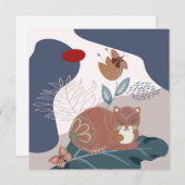 Carte De Correspondance Cat nordique et papillons (Devant / Derrière)