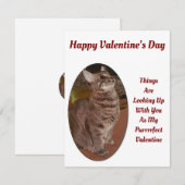 Carte De Correspondance Cat Recherche D'Image Numérique Citation Valentine (Devant / Derrière)