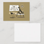 Carte De Correspondance Cats d'art moderne du milieu du siècle (Devant / Derrière)