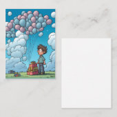 Carte De Correspondance Célébration, ballon, thème d'anniversaire (Devant / Derrière)