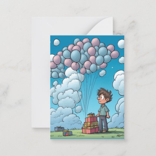 Carte De Correspondance Célébration, ballon, thème d'anniversaire (Devant)