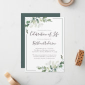 Carte De Correspondance Célébration de l'Eucalyptus de l'invitation à vivr (Devant/Arrière en situation)